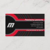 Abstracte cirkels grijze rode tinten elegant zwart visitekaartje (Achterkant)