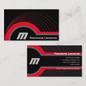 Abstracte cirkels grijze rode tinten elegant zwart visitekaartje (Voorkant / Achterkant)