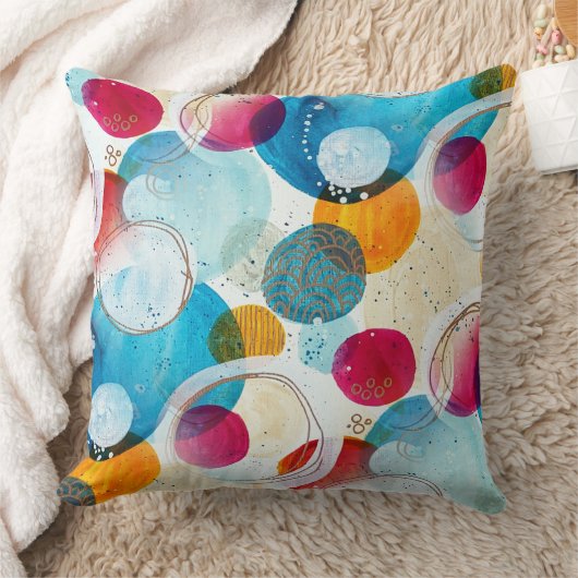 Abstracte Cirkels Home Decor Gift Art Sierkussen (Deken)