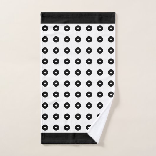 Abstracte cirkels in zwart en wit bad handdoek (Handdoek)