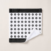 Abstracte cirkels in zwart en wit bad handdoek (Wasdoekje)