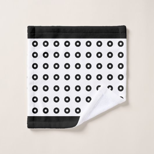 Abstracte cirkels in zwart en wit bad handdoek (Wasdoekje)