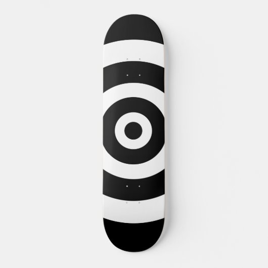Abstracte cirkels in zwart-wit skateboard (Voorkant)