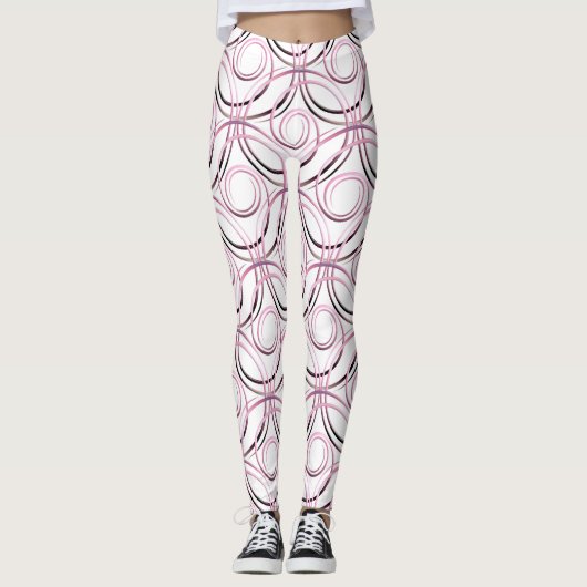 Abstracte cirkels japans patroon leggings (Voorkant)