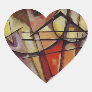 Abstracte cirkels Kandinsky Hart Sticker