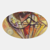 Abstracte cirkels Kandinsky Ovale Sticker (Voorkant)
