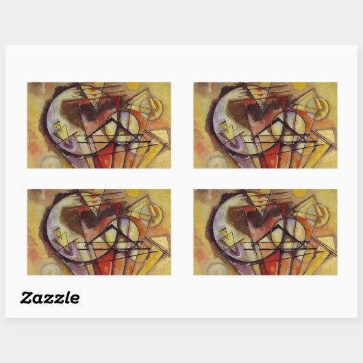 Abstracte cirkels Kandinsky Rechthoekige Sticker (Vel)