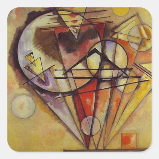Abstracte cirkels Kandinsky Vierkante Sticker (Voorkant)