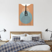 Abstracte cirkels Kat achter Canvas Print (Insitu (Slaapkamer))