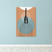 Abstracte cirkels Kat achter Canvas Print (Insitu (Houten vloer))