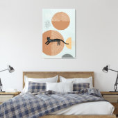 Abstracte cirkels Kat springen Verticaal Canvas Pr (Insitu (Slaapkamer))
