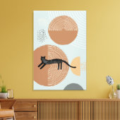 Abstracte cirkels Kat springen Verticaal Canvas Pr Afdruk (Insitu (Woonkamer))