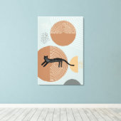 Abstracte cirkels Kat springen Verticaal Canvas Pr Afdruk (Insitu (Houten vloer))