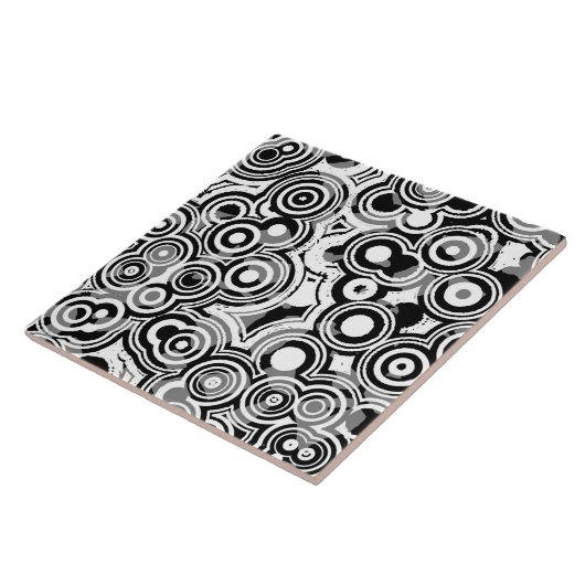 abstracte cirkels keramische tegel tegeltje (Zijkant)