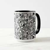 abstracte cirkels koffiemok mok (Voorkant rechts)