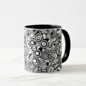 abstracte cirkels koffiemok mok (Voorkant rechts)