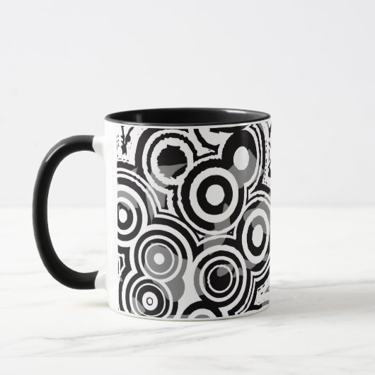 abstracte cirkels koffiemok mok (Links)