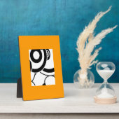 Abstracte Cirkels Kunst Plaque (Oranje) Fotoplaat (Zijkant)