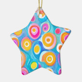 Abstracte cirkels Kunstmatige, kleurrijke kunst Keramisch Ornament (Links)