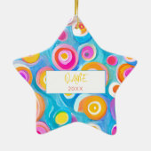 Abstracte cirkels Kunstmatige, kleurrijke kunst Keramisch Ornament (Achterkant)