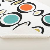 Abstracte cirkels medio eeuw Moderne Throwback Sherpa Deken (3/4)