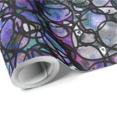 Abstracte cirkels met handtekening, blauw, Paars,  Cadeaupapier (Rol Hoek)