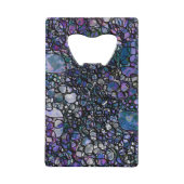 Abstracte cirkels met handtekening, blauw, Paars,  Creditkaart Flessenopener (Voorkant)