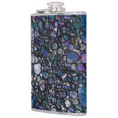 Abstracte cirkels met handtekening, blauw, Paars,  Heupfles (Links)