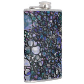 Abstracte cirkels met handtekening, blauw, Paars,  Heupfles (Rechts)