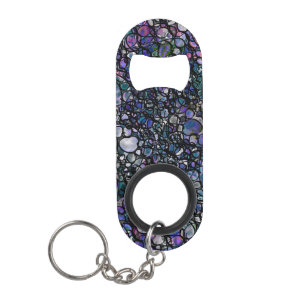 Abstracte cirkels met handtekening, blauw, Paars,  Mini Flessenopener