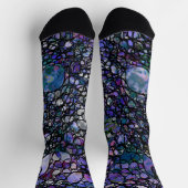 Abstracte cirkels met handtekening, blauw, Paars,  Sokken (Top)