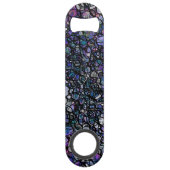 Abstracte cirkels met handtekening, blauw, Paars,  Speed Flessenopener (Achterkant)