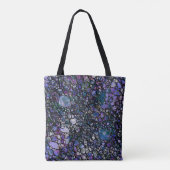 Abstracte cirkels met handtekening, blauw, Paars,  Tote Bag (Achterkant)