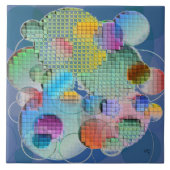 Abstracte cirkels met meerdere kleuren tegeltje (Voorkant)