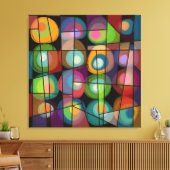 Abstracte cirkels met middenklassestijl canvas afdruk (Insitu (Woonkamer))