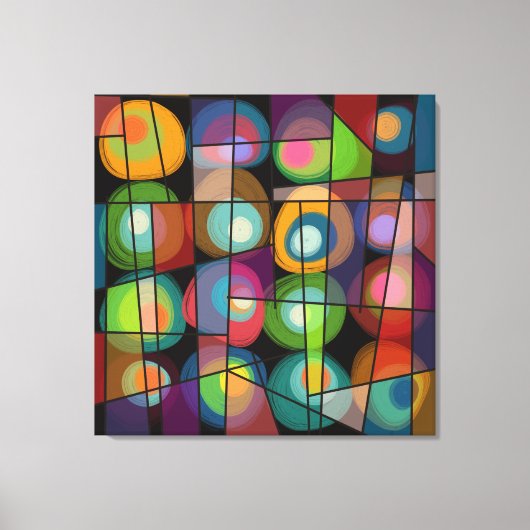 Abstracte cirkels met middenklassestijl canvas afdruk (Voorkant)