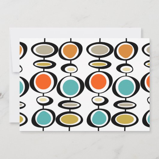 Abstracte cirkels Midden-Eeuw Kerst Feestdagen Kaart (Achterkant)