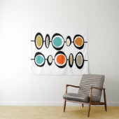 Abstracte cirkels midden eeuw moderne gewaagde ret wandkleed (In Situ (horizontaal))