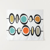 Abstracte cirkels midden eeuw moderne gewaagde ret wandkleed (Voorkant (horizontaal))