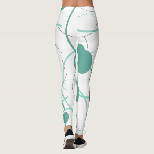 Abstracte cirkels - Mint Leggings (Achterkant)
