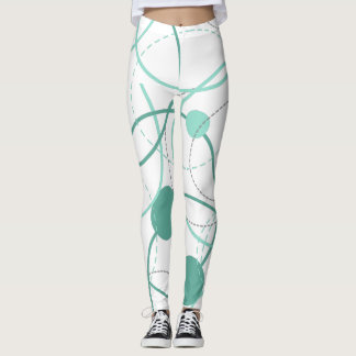Abstracte cirkels - Mint Leggings