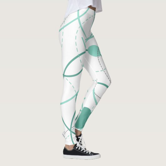 Abstracte cirkels - Mint Leggings (Rechts)