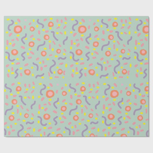 Abstracte cirkels Mint Mind Circles Stippen Cadeaupapier (Vlak)