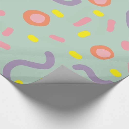 Abstracte cirkels Mint Mind Circles Stippen Cadeaupapier (Hoek)
