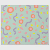Abstracte cirkels Mint Mind Circles Stippen Cadeaupapier (Vlak)