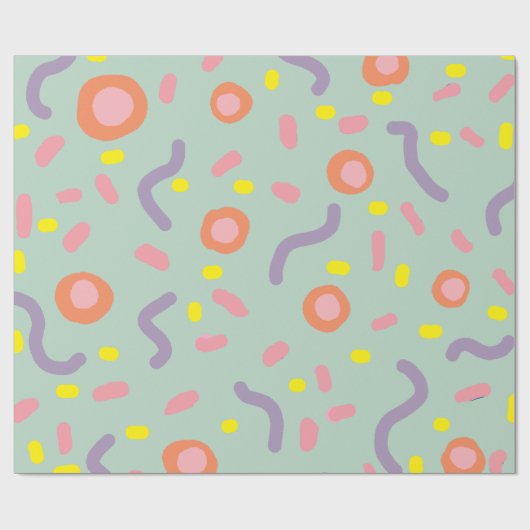 Abstracte cirkels Mint Mind Circles Stippen Cadeaupapier (Vlak)