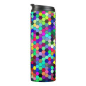 Abstracte cirkels Monogram Thermisch Tumbler Thermosbeker (Geroteerd rechts)