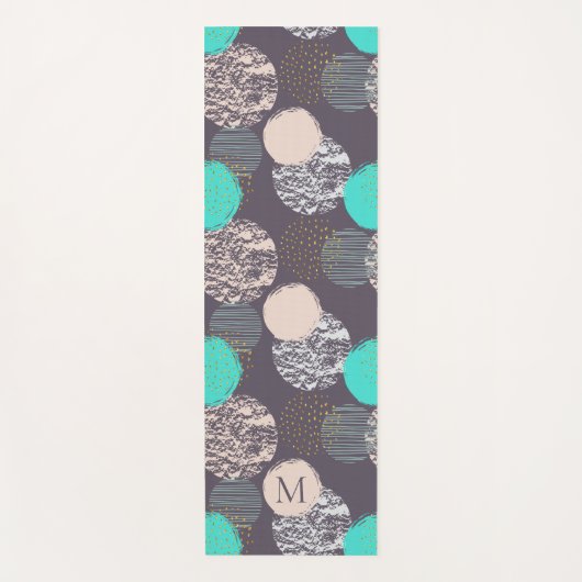 Abstracte cirkels Patroon aangepast monogram yoga  Yogamat (Voorkant)