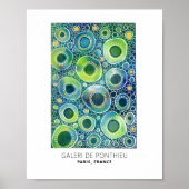 Abstracte cirkels Patroon Blauwgroen goud Poster (Voorkant)