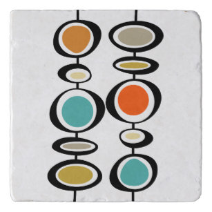 Abstracte cirkels Retro Mid Century Moderne Colorf Trivet